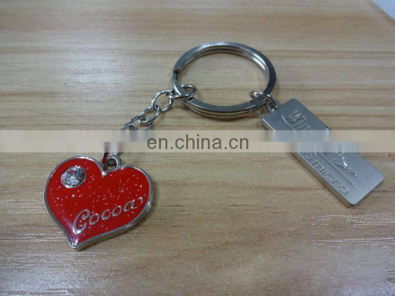metal alloy heart key chain for gift and promotional