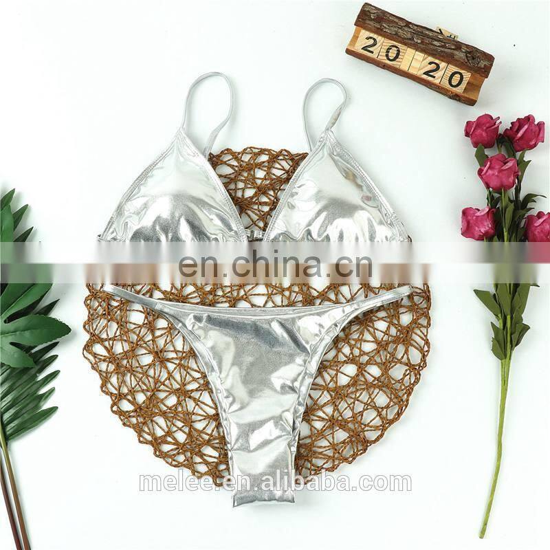 RTS custom made private label swimwear hot sex girl bikini zebra leopard silver women bikinis
