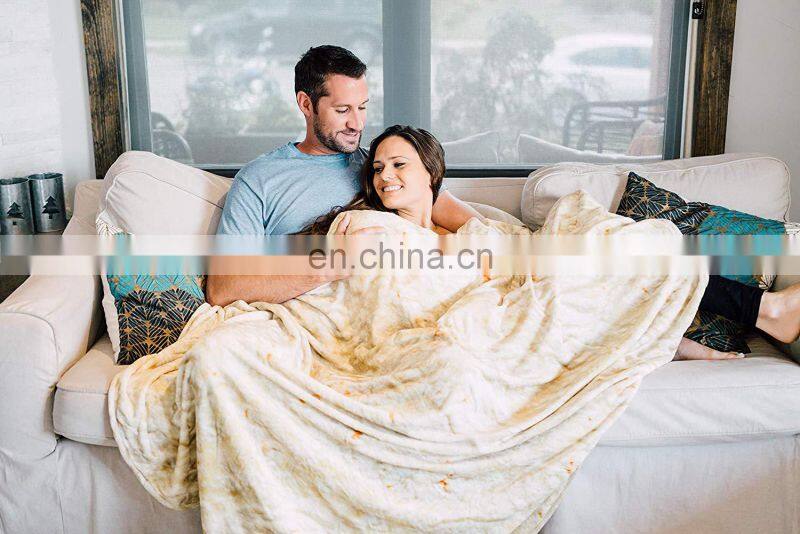 Mexican Pancakes Blanket Throw Blanket Flannel Fleece Burritos Tortilla Blanket
