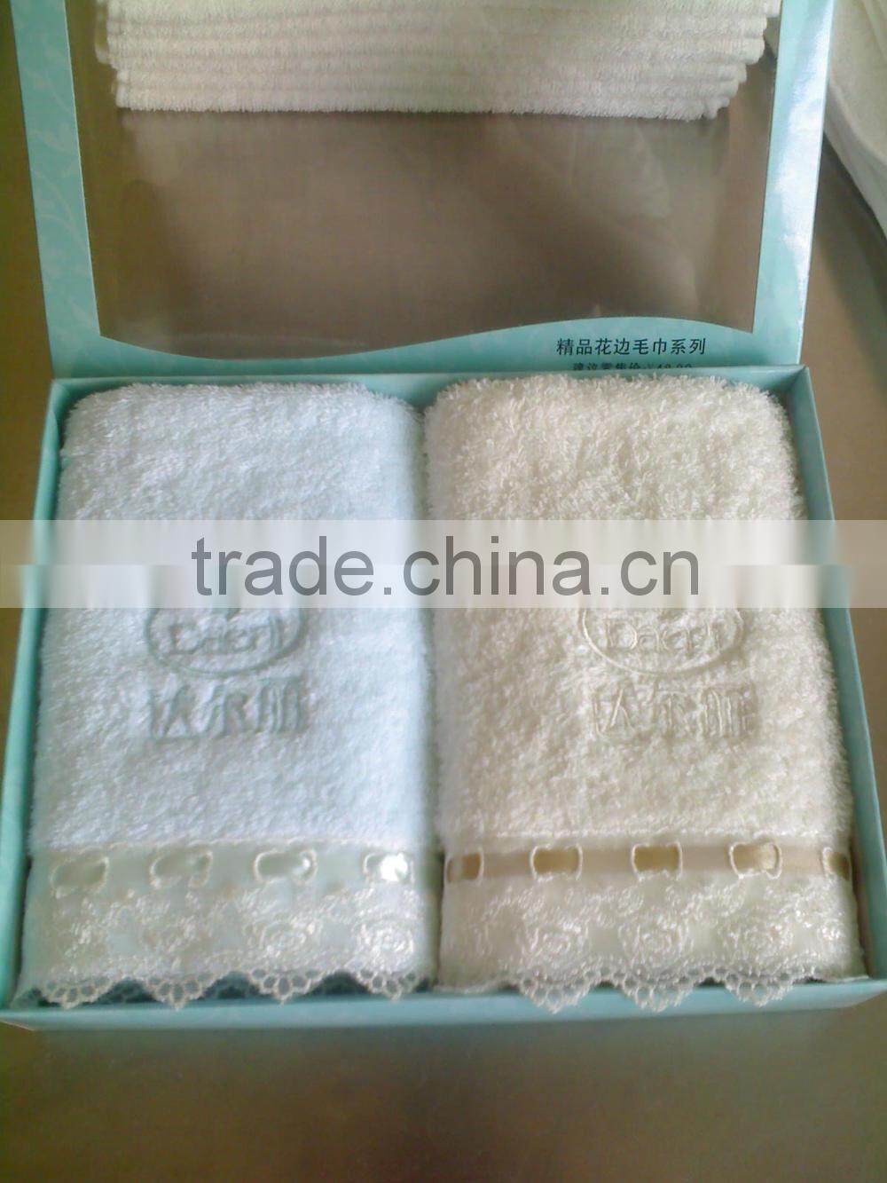 embroidery /lace/ gift /custom made gift box /gift towel