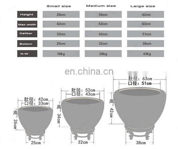 Large chinese hand painted lotus ceramic fish planter indoor decorative plant pots planters