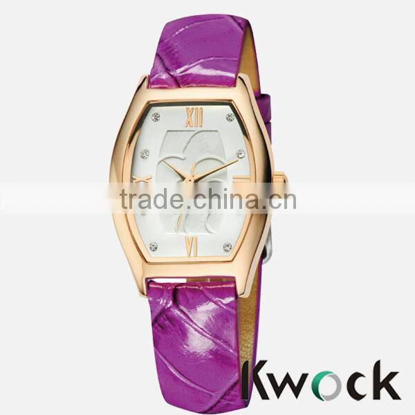 Best Birthday Gift Fashion PU Leather Strap Quartz Wrist Watch For Lady
