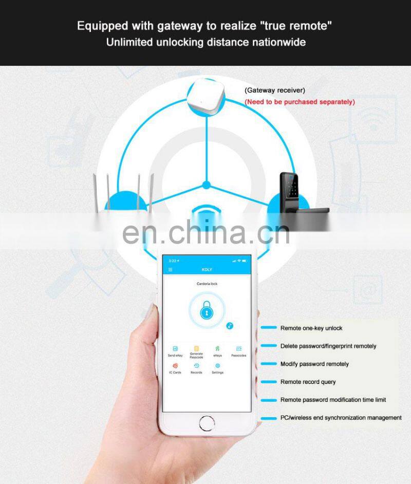 Wifi Ttlock Apps Intelligent Biometric Smart Lock Price Electronic Digital Smart Fingerprint Door Handel Lock For Security Home