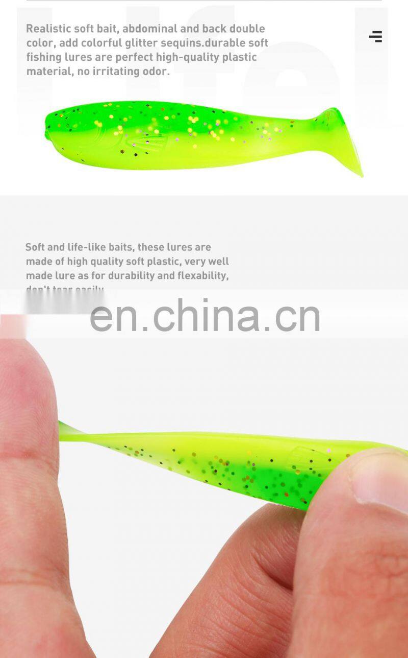 JOHNCOO Small Realistic Double Color 45mm 2g Fishing Soft Bait 10pieces Bag