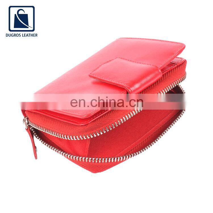 Unique Design Wholesale Supply Widely Selling Good Quality Nickle Fitting Genuine Leather Wallet for Women at Competitive Price