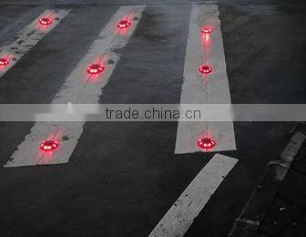 Direct manufacture double colors LED crystal round solar cat eye road stud