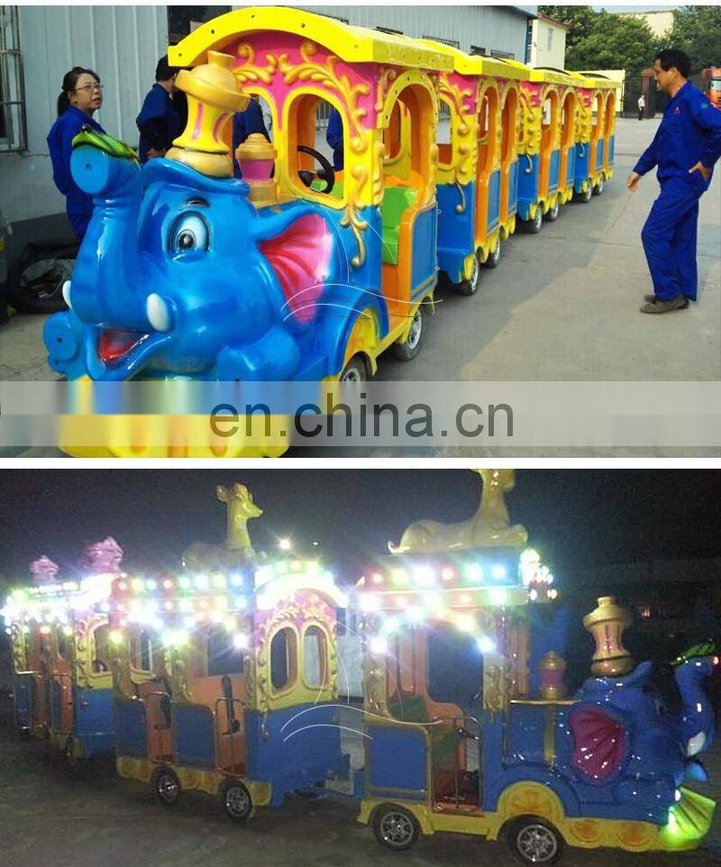 Amusement rides electric mini dinosaur on train for kids