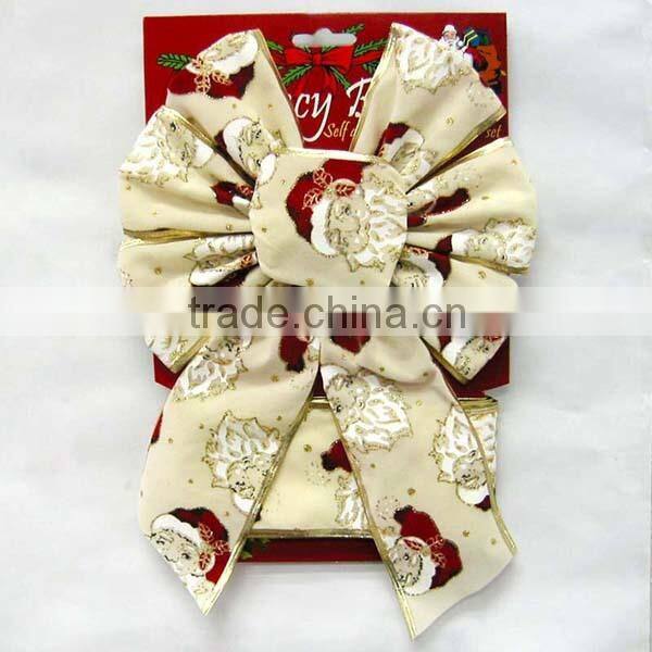 8.5" Width Bow and 2.5" Ribbon Width with Gold Line Edges Velvet Butterfly Ribbon Bow