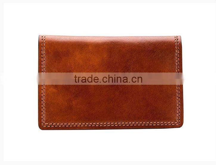 Factory customize Italian old leather card case RFID Blocking lining card pocket