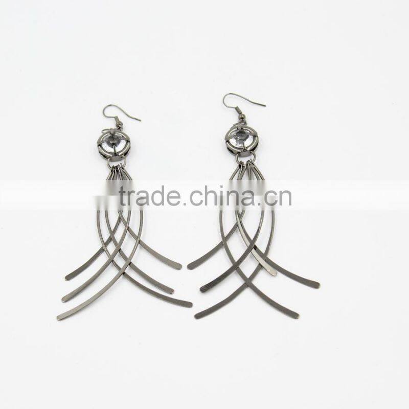 Fish Bone Pendant Fashion Earring,New Crystal Top Design Earring