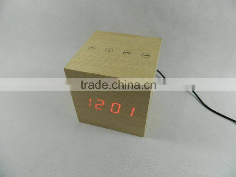 WL0913S Square Shape Indoor Use 4 Touch Operations Desk Clocks
