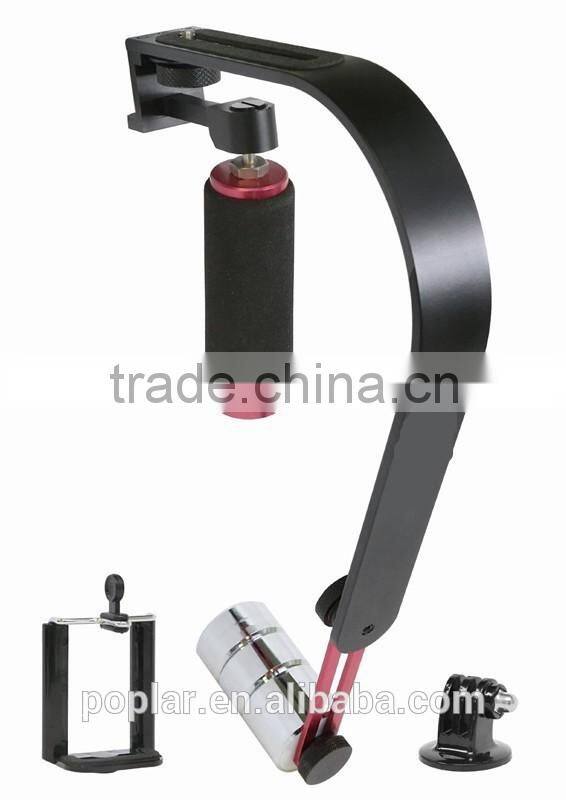 Poplar Video Stabilizer for GoPros, Smartphones, Cameras & Camcorders with Smartphone Holder & GoPros adapter,steadycam