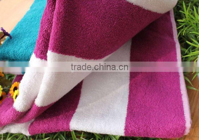 Velour cabana stripe beach towel