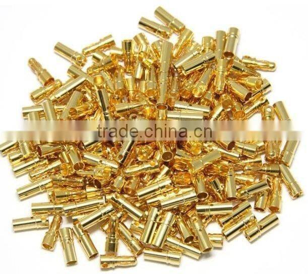 Gold Tone Metal Banana Plug Male Female Banana Bullet Connector