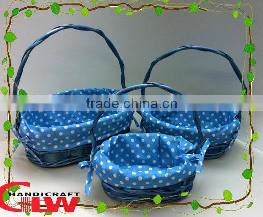 easter basket wholesale:valentine's day basket,handicraft basket,set of 3 split willow & wood chip basket