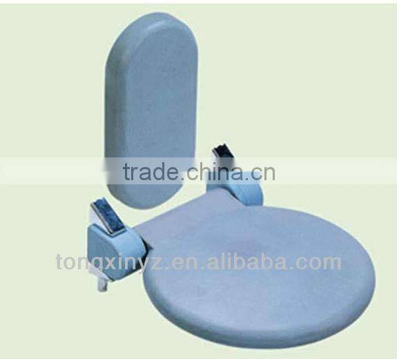wall mounted folding shower seat in round shaped