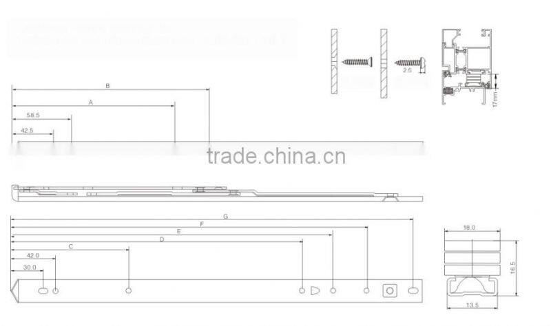 Aluminium window accessorries polished 13.5mm width square groove stainless steel 5 bar aluminium window friction stay