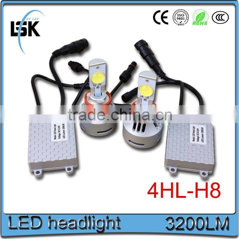 powerful waterproof build in fan with excellent heat dissipation led car light bulbs h8 led headlight for vehicles