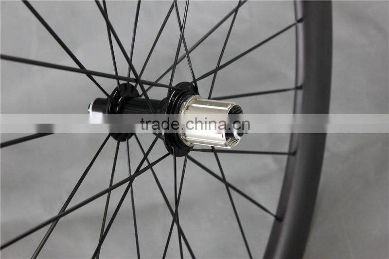 Black hub 700C tubular carbon wheel set professional UD Matt Carbon road bike tubular wheelset W65T