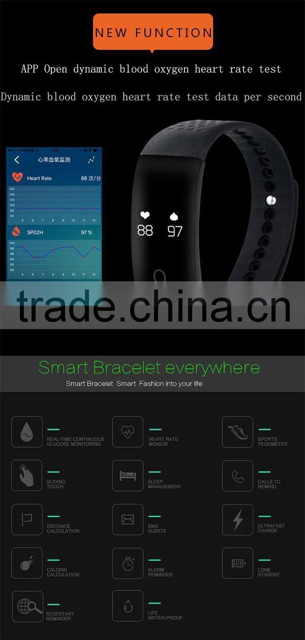 Blood Oxygen Monitor bluetooth 4.0 0.66" OLED display health wristband with pulse rate monitor