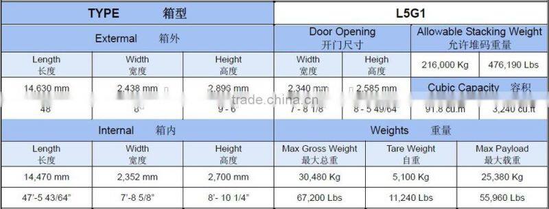 48ft Special Container Shipping Container For Sale