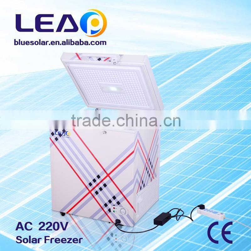 Leap solar chest freezer 160L,DC12V,80W solar pane,single door,good price,