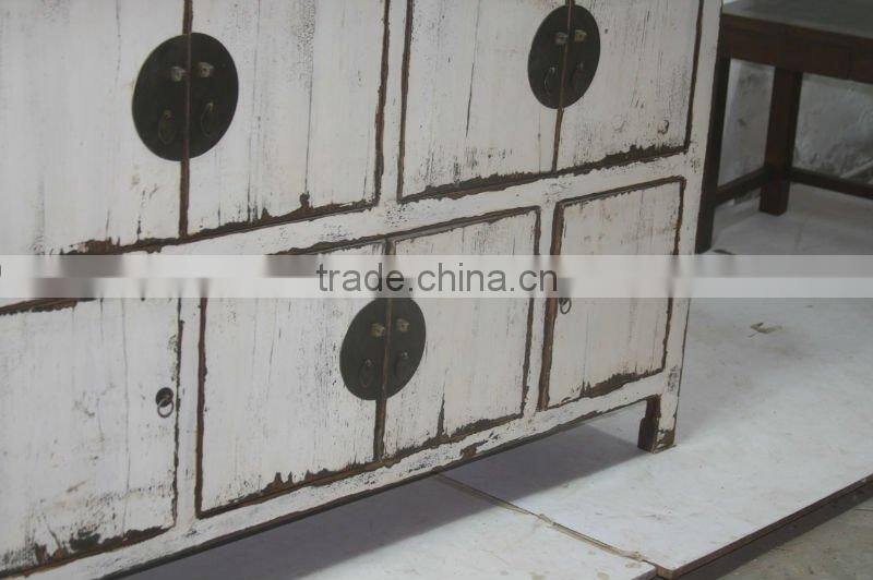 white distressed antique sideboard cabinet