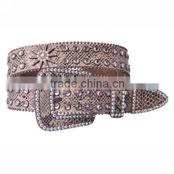 Wholesale Women's Rhinestone Western Leather Belts