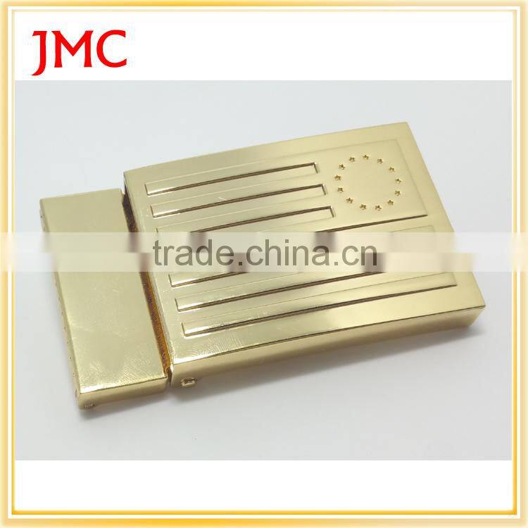 Gold Plate Military Web Belt Buckle With Emblem