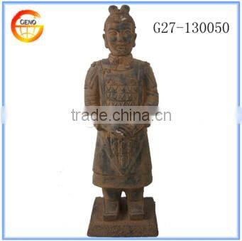 New clay carved large resin garden statues of terracotta warrior replica