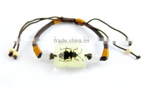 New Trendy India Style Wax String Bracelet with Resin Animal Charm