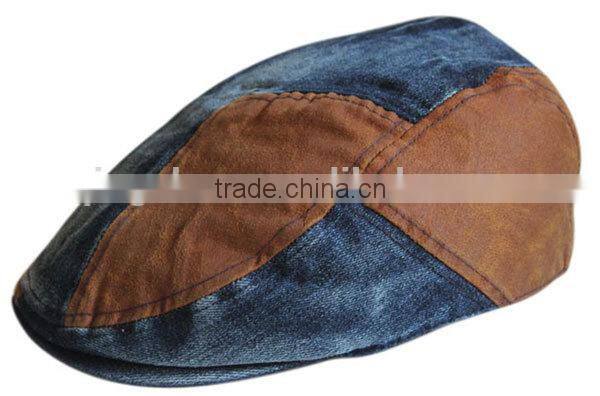 Sunny Shine customized washed denim hat black beret