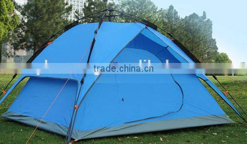 cheap sale alumium pole double fabric auto open 4 person tent