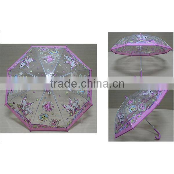 19'' transparent POE straight umbrella with black color