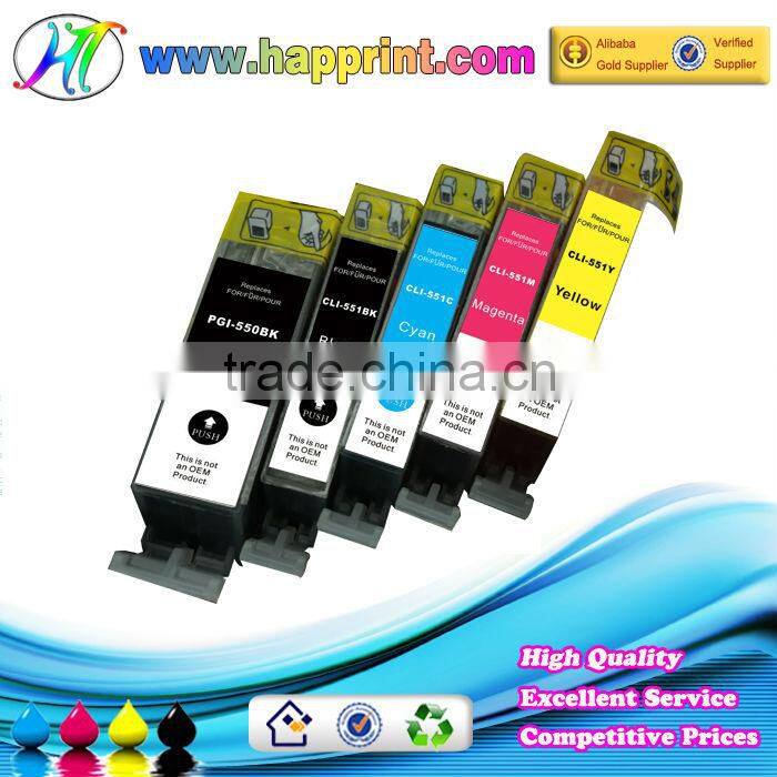 Printer ink cartridge compatible for Canon cartridge PGI-550 CLI-551 compatible cartridge for Canon