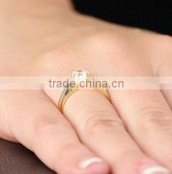 JINSE 1 CT CZ Engagement Ring - Heart Setting Gold