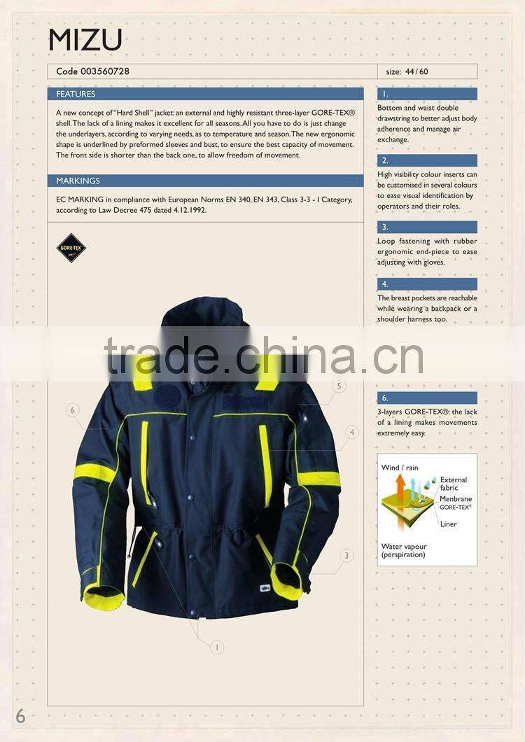 EN 343 gore-tex high performance waterproof and breathable safety workwear