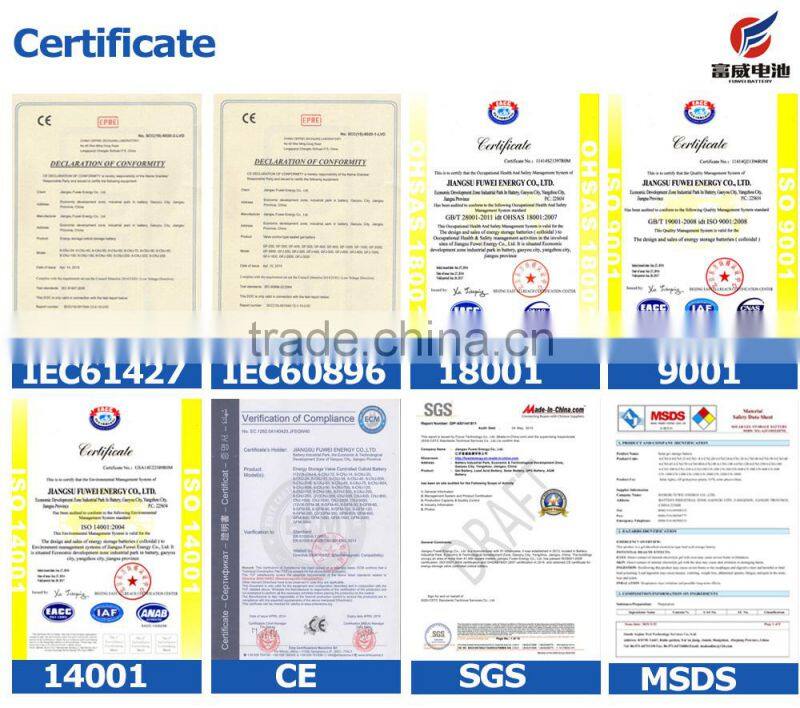 High performance maintenance free 12V 200Ah solar gel lead acid battery with factory price