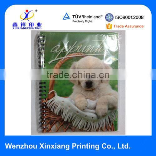 Hardcover bound customized spiral a5 notebook