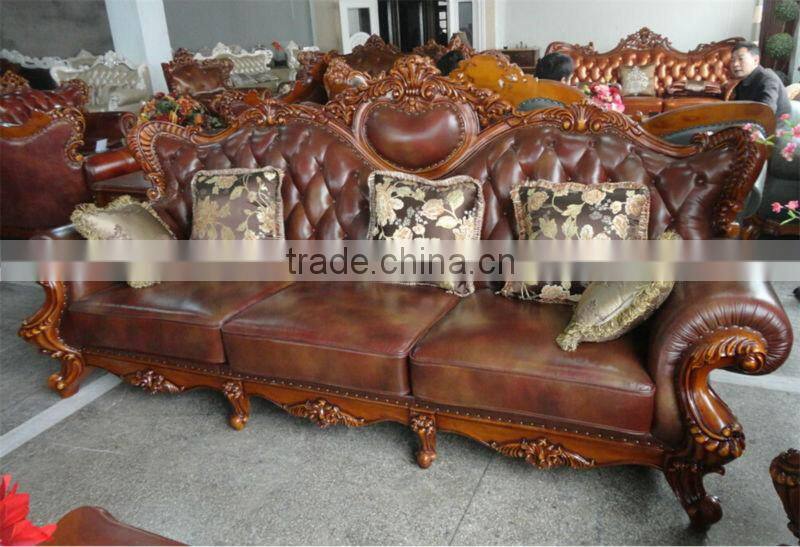 U-shaped sofa yellow leather sofa unfinished antiques furniture