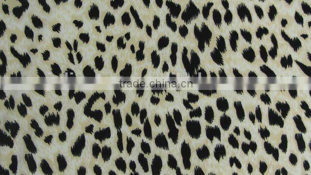 light yellow coffee Leopard pattern polyester milk fiber Spandex print fabrics