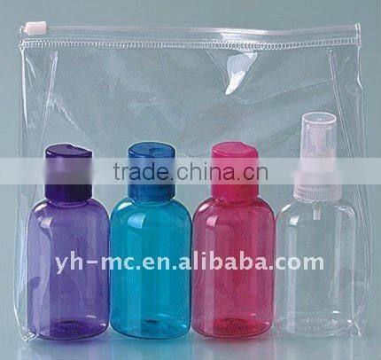 90ml PET cosmetic sprayer and flip bottles travel sets