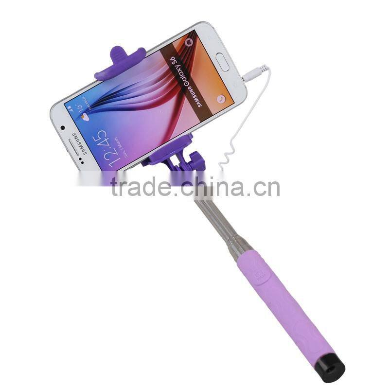 Wholesale price mini postable monopod wire selfie stick for mobile phone