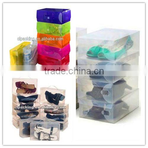 2013 new clear custom pp twill plastic shoe box for boxing shoes