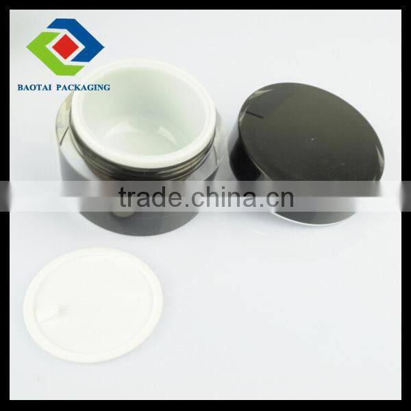 100g big black cylinder cosmetic cream jar with hot stamp for body cream