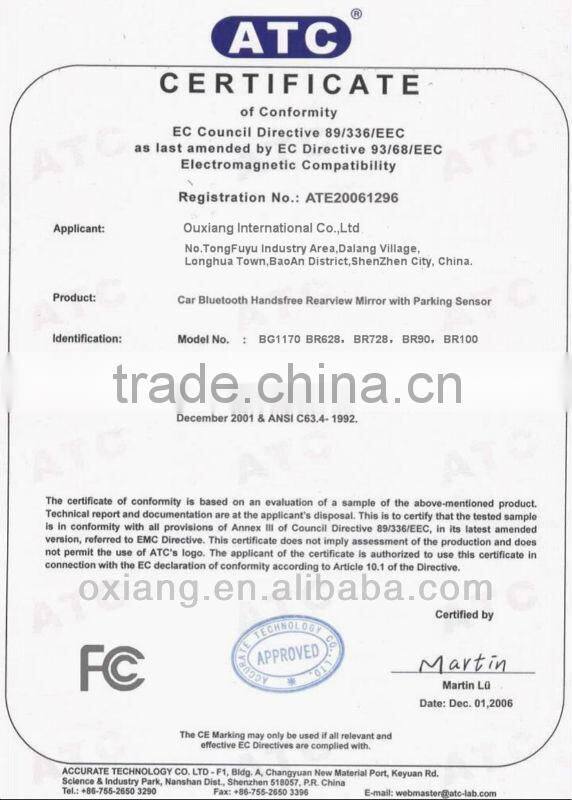 Factory price Car bluetooth rearview monitor