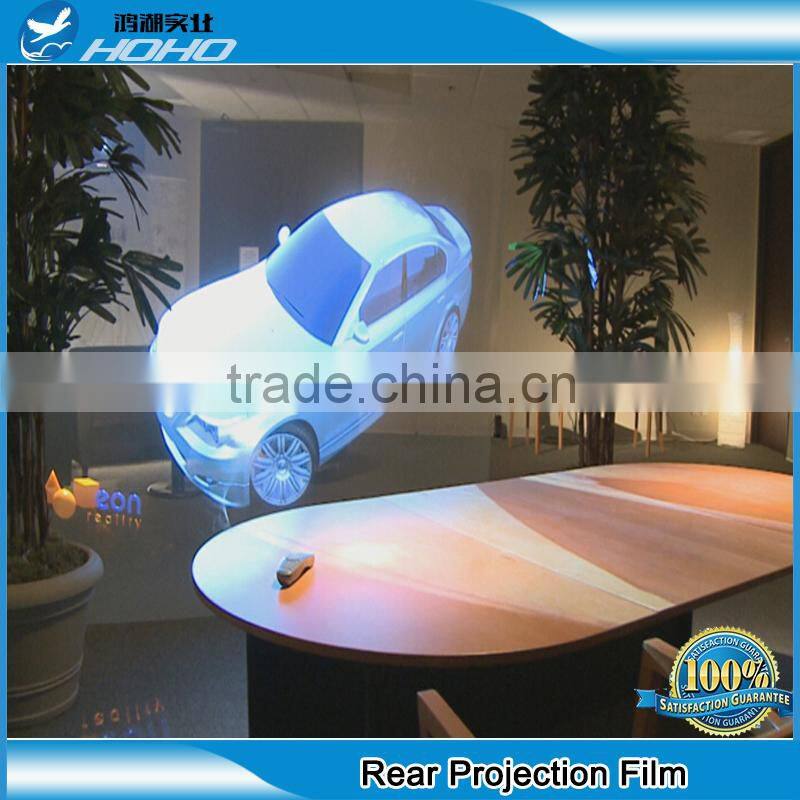 Holographic Display Glass Film , 3D Holographic Rear Projection Film. Transparent Self Adhesive Rear Projection Screen Foil/Film