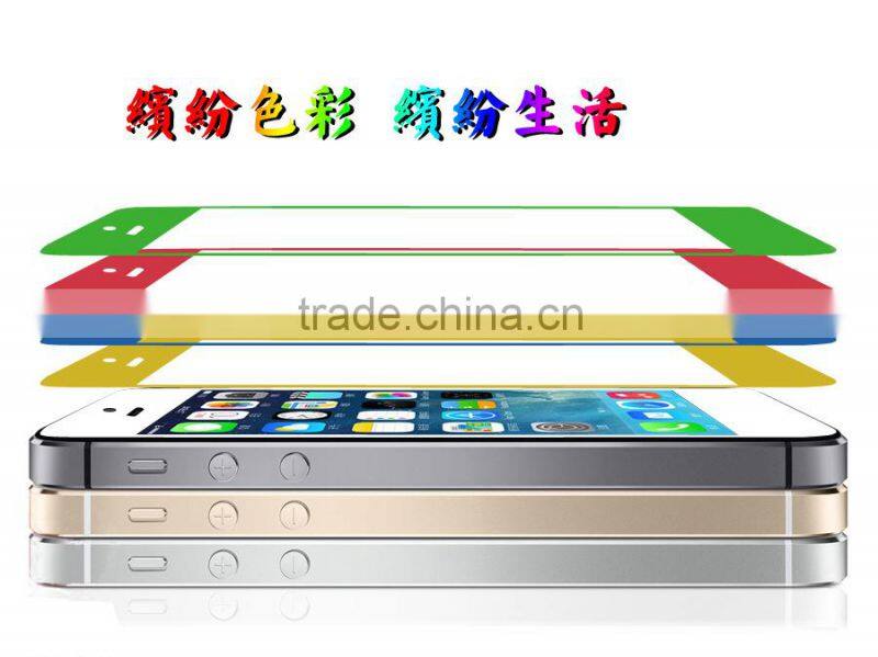 The World Best Quality Colorful Tempered Glass Screen Protector For iPhone 4 4S 5 5C 5S