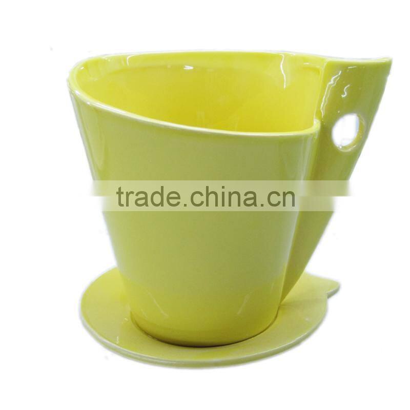 ceramic flower pot with saucer