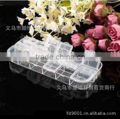 12 small case easy use clear decoration diamond storage box for nail art 2015